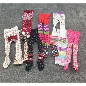 Hanna‎ Andersson Knit Tights Lot of 9 Bundle Size 80 US 2